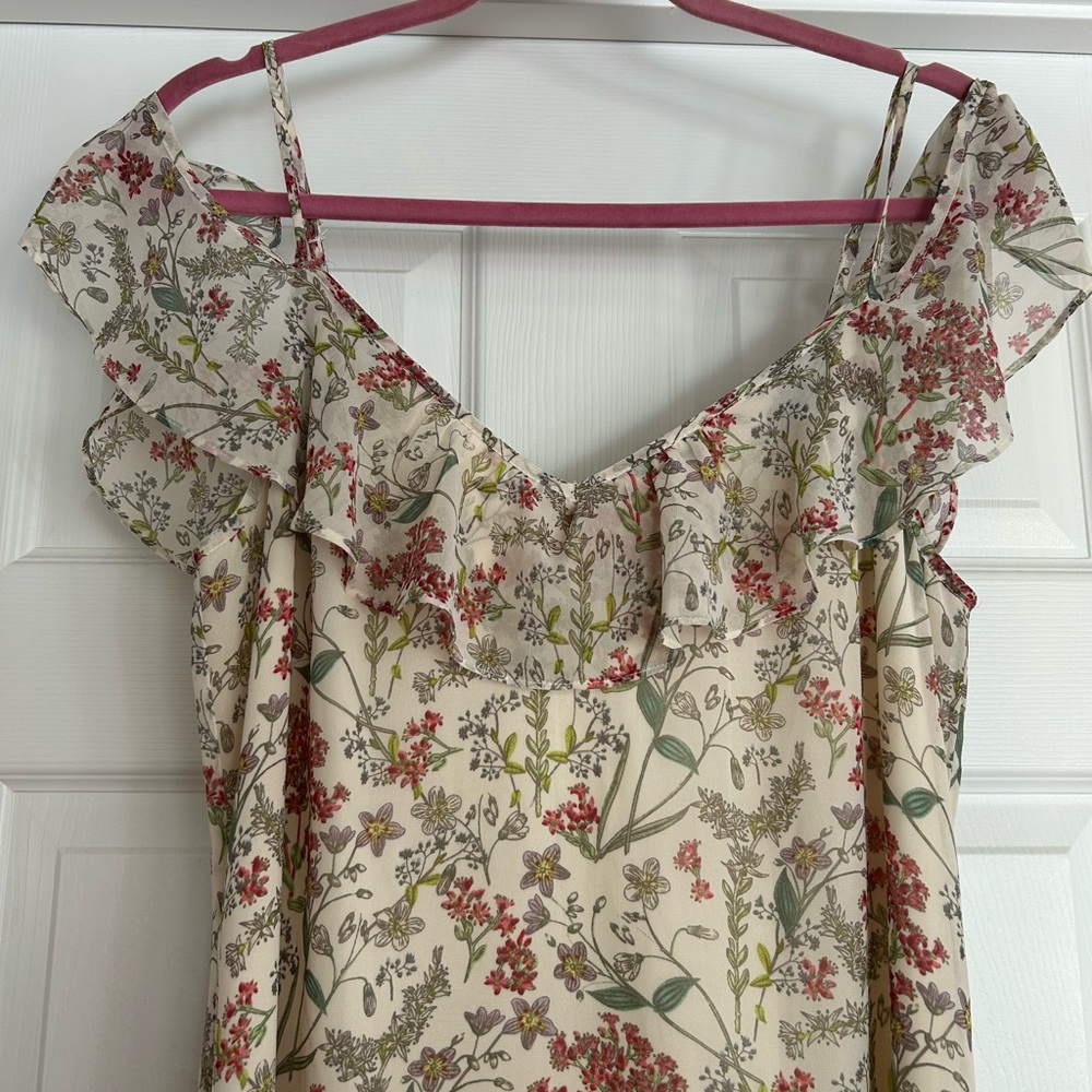 Max Studio Floral Ruffle Maxi Dress
